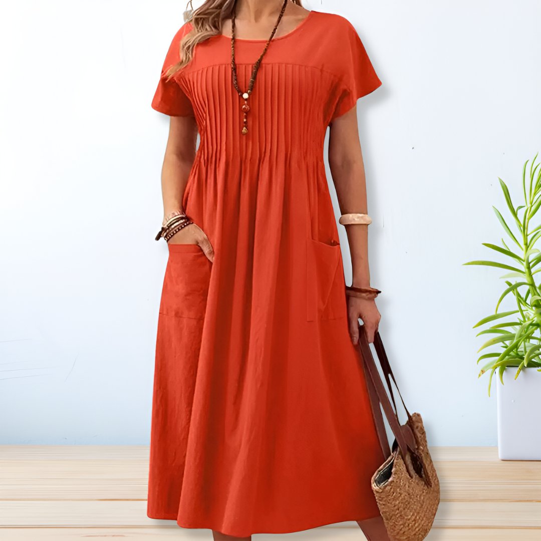 Women's Breathable Cotton Midi Dress | Relaxed Fit Casual Summer Dress 2