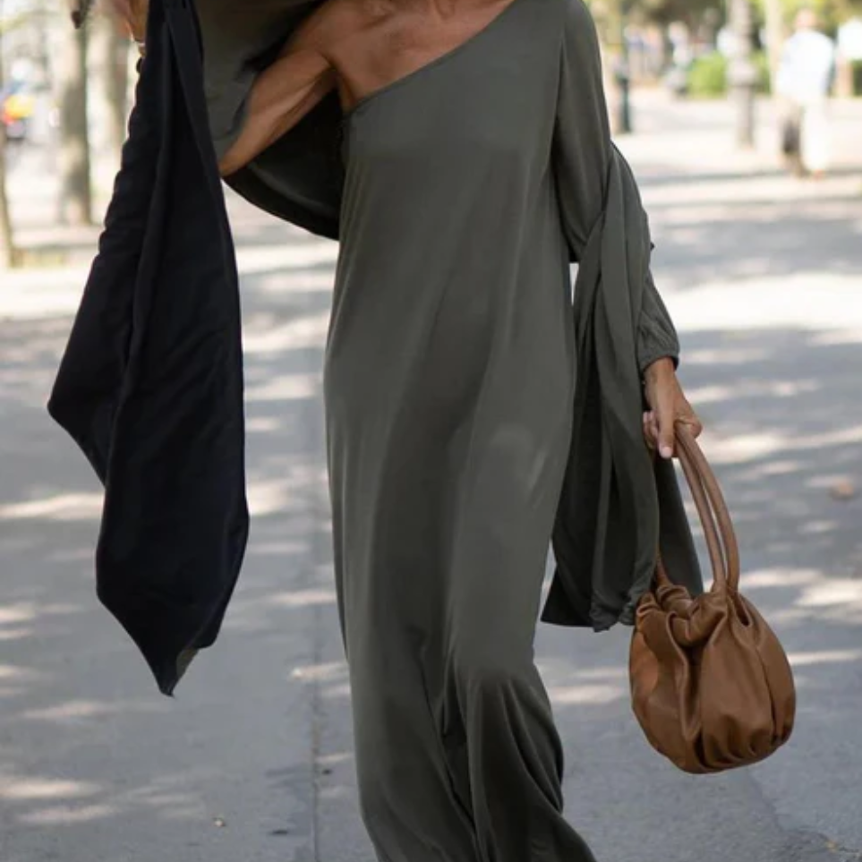Women's Elegant Asymmetrical One-Shoulder Dress | Chic Midi Cocktail Dress for Casual Evening Wear 3