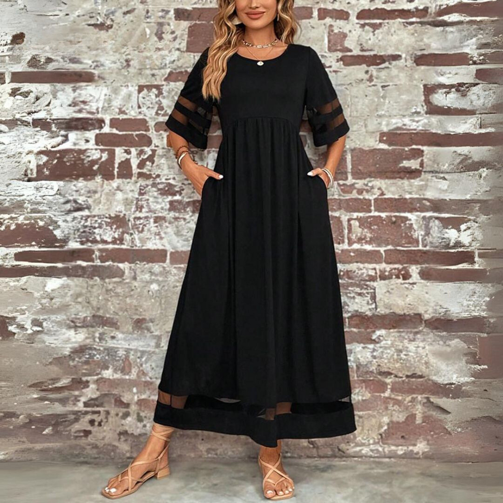 Women's Elegant Fabric Dress | Timeless Scoop Neck Formal Dress 2