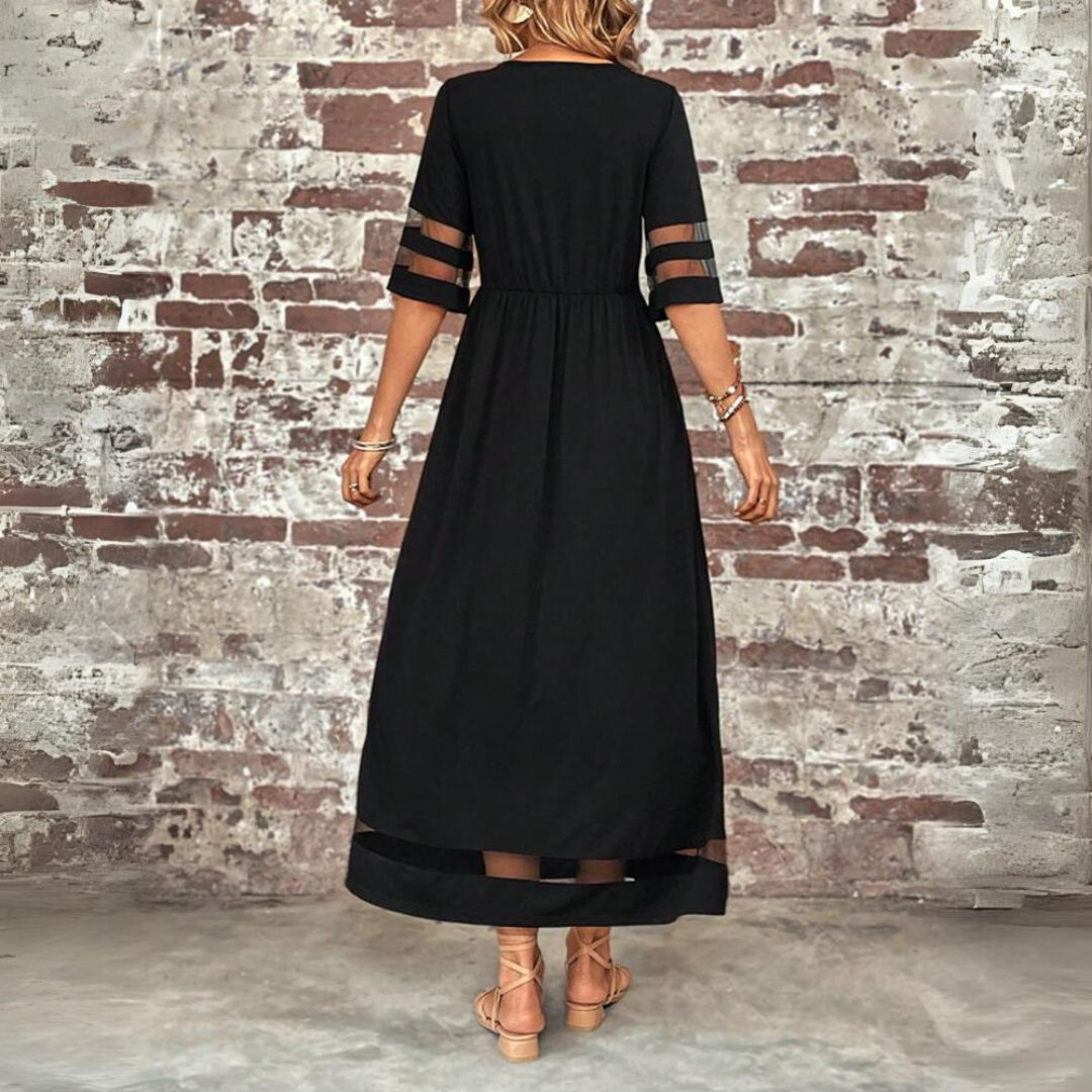 Women's Elegant Fabric Dress | Timeless Scoop Neck Formal Dress 3