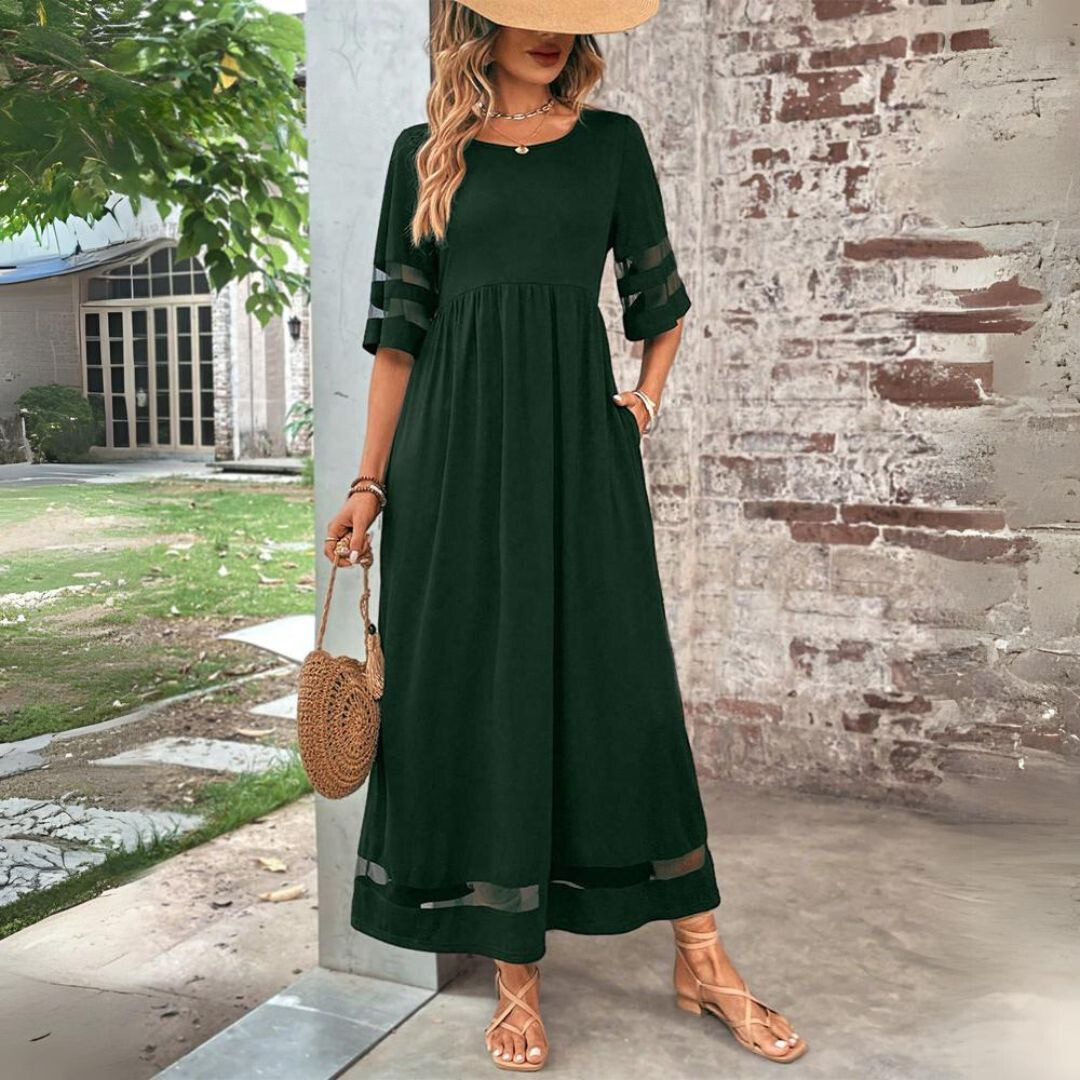 Women's Elegant Fabric Dress | Timeless Scoop Neck Formal Dress 4