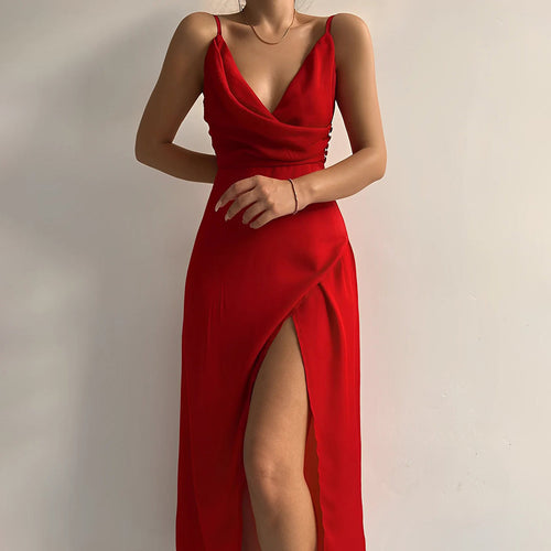 Women's Elegant Fabric Maxi Dress | Chic Side Slit Formal Gown 1