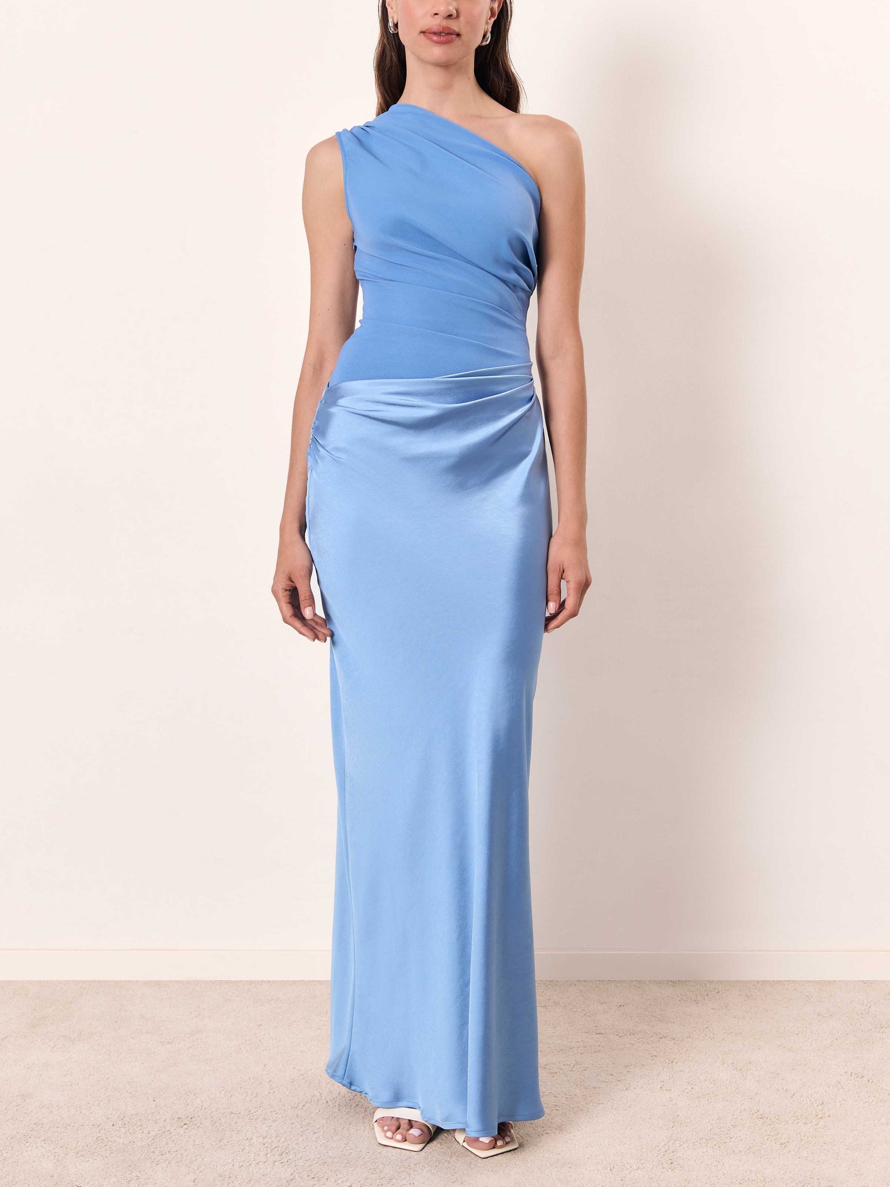 Women's Elegant Pleated Maxi Dress | One-Shoulder Formal Evening Gown 8