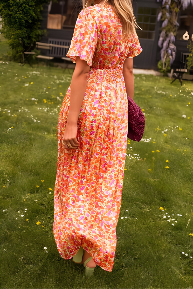 Women's Floral Maxi Dress | Elegant V-Neck Summer Gown 2
