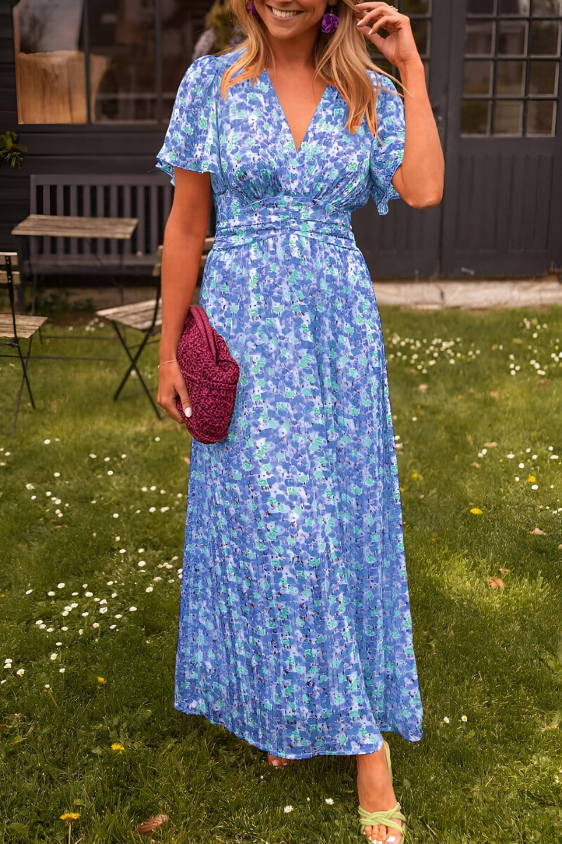 Women's Floral Maxi Dress | Elegant V-Neck Summer Gown 3