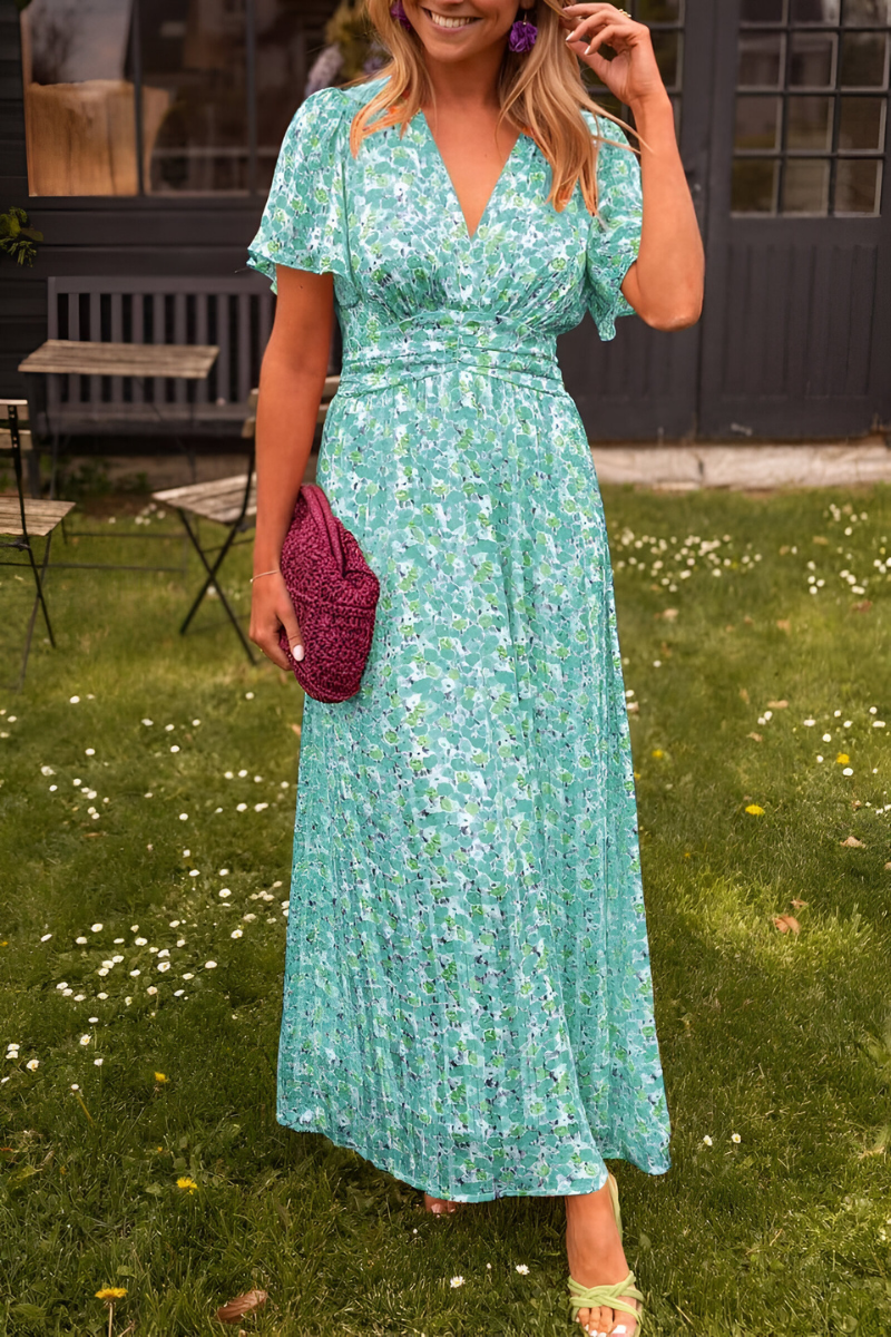 Women's Floral Maxi Dress | Elegant V-Neck Summer Gown 5