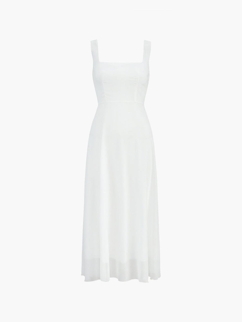 Women's Lightweight A-Line Midi Dress | Elegant Square Neckline Summer Dress 1