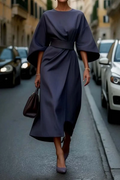 Women's Lightweight Fabric Formal Dress | Elegant Lantern Sleeve Design 0