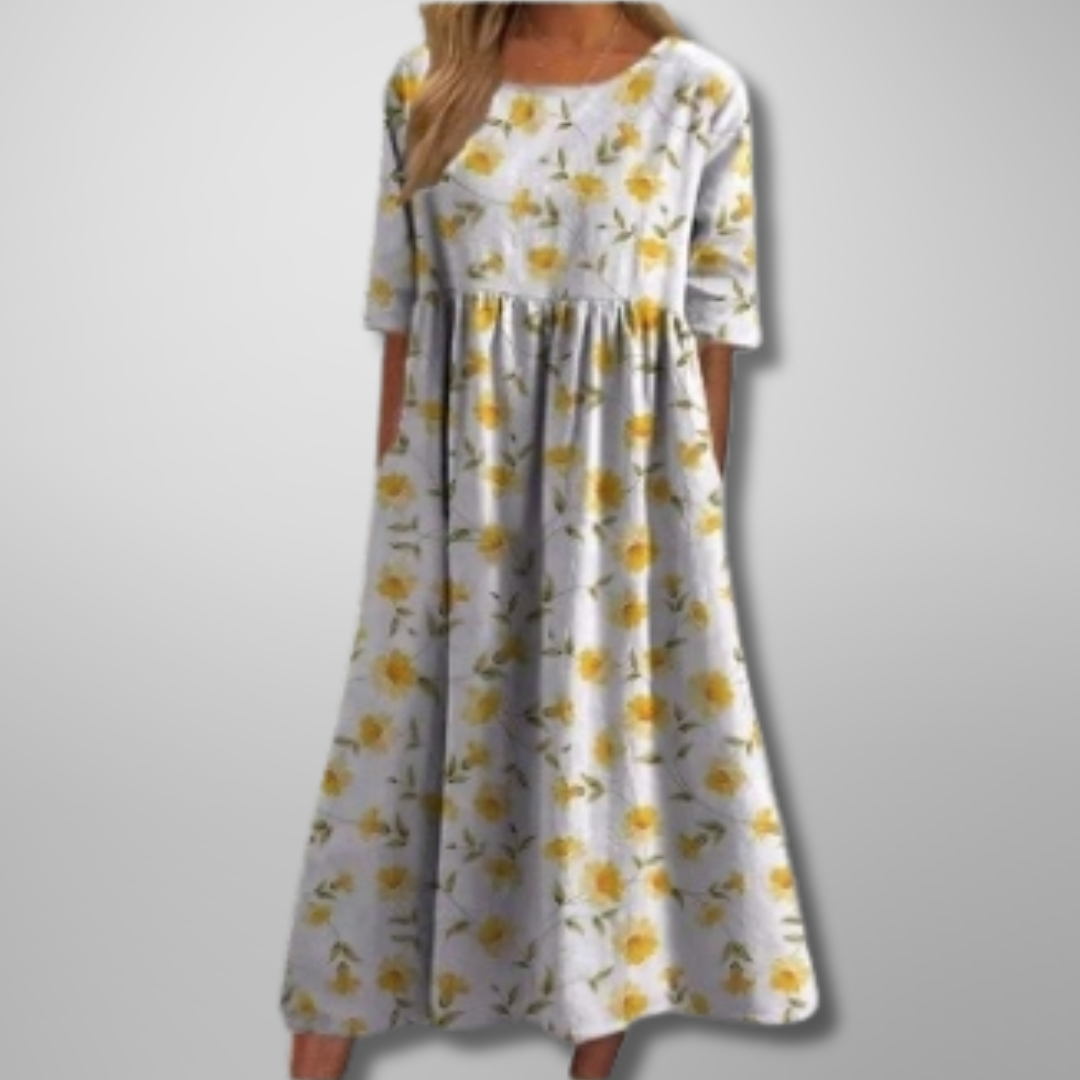 Women's Lightweight Floral Midi Dress | Elegant Relaxed Fit Summer Dress | Plus Size Available 6